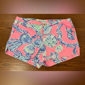 Lilly Pulitzer Adie Shorts in Pink Pout Barefoot Princess, Size 8